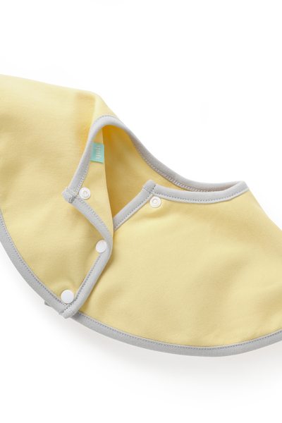 Round Drool Bib Yellow & Grey