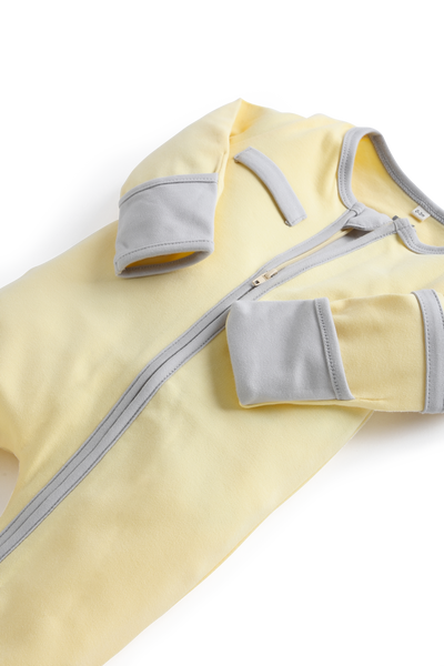 Zip Onesie Yellow / Grey