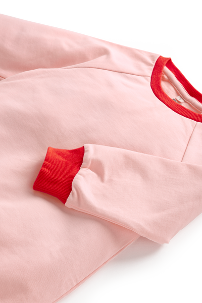 Long Sleeve Track Dress Pale Pink / Red